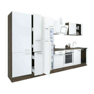 Yorki 360 konyhablokk yorki tölgy korpusz, selyemfényű fehér fronttal kép