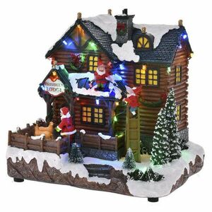 dekoráció karácsonyi falu animált modell Rénszarvasház adapterrel... kép