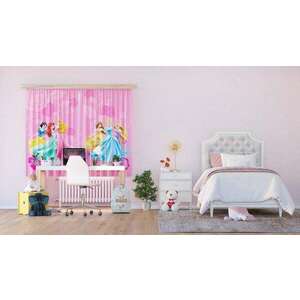 Disney hercegnők pink függöny | 180 cm x 160 cm - babaszoba fald... kép