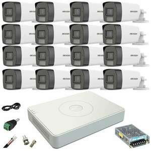 CCTV rendszer: 16 kamera: Hikvision, 5MP, Dual Light, WL, 40m, IR... kép