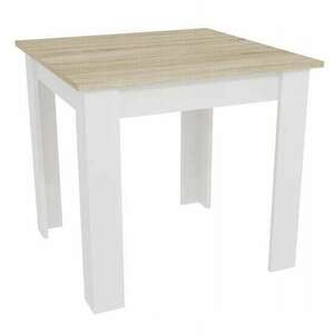 Étkezőasztal, Artool, fa, tölgy sonoma és fehér, 80x80x75 cm kép