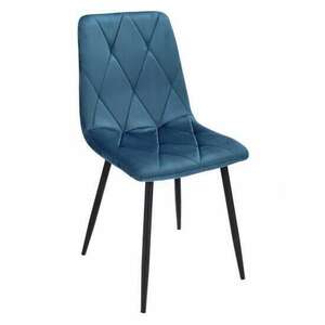 Konyha/nappali szék, Jumi, Piado, bársony, fém, kék és fekete, 44... kép