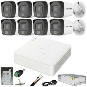 CCTV rendszer: Hikvision: 8 kamera, 2MP hanggal, kettős fény, IR, ... kép