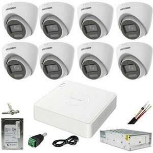 CCTV rendszer: Hikvision, 8 kamera: 5MP, Dual Light, IR, 30m, WL, ... kép