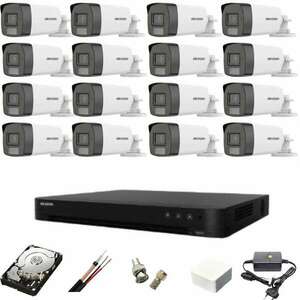 CCTV rendszer: 16 kamera: Hikvision, 5MP, Dual Light, IR, 40m, WL... kép