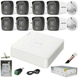 CCTV rendszer: Hikvision, 8 kamera: 5MP, Dual Light, IR, 25m, WL, ... kép