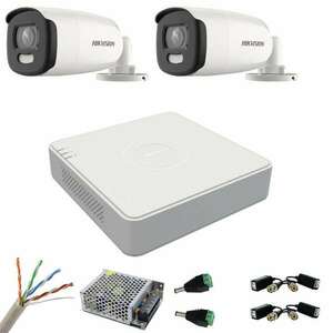 Hikvision CCTV Kit 2 kamerák 5MP ColorVu, színes éjszakai 40m, 4... kép