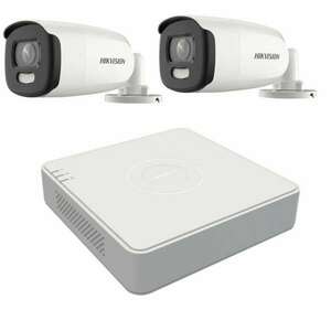CCTV készlet Hikvision 2 kamerák 5MP ColorVu, színes éjszakai 40m... kép