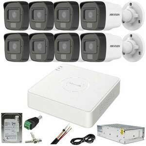 CCTV rendszer: Hikvision, 8 kamera: 2MP, Dual Light, IR, 30m, WL, ... kép