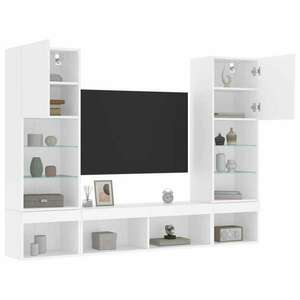vidaXL 5 darab fehér szerelt fa fali TV-bútor LED-del kép