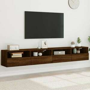 vidaXL 2 db barna tölgyszínű szerelt fa fali TV-szekrény 100x30x30 cm kép