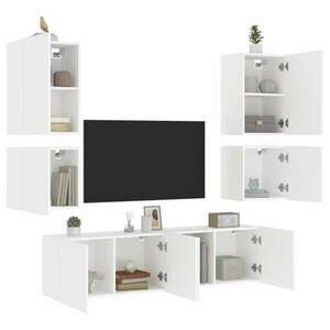 vidaXL 6 darab fehér szerelt fa falra szerelhető TV-bútor kép