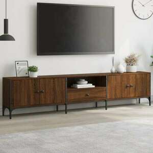 vidaXL barna tölgy színű szerelt fa TV-szekrény fiókkal 200x25x44 cm kép