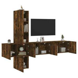 vidaXL 5 darab füstös tölgy színű szerelt fa TV-bútor kép