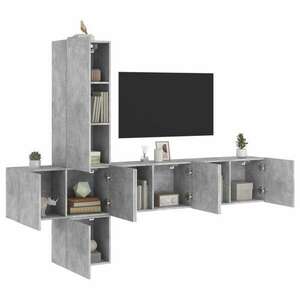 vidaXL 5 darab betonszürke szerelt fa fali TV-bútor kép
