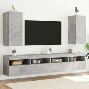 vidaXL 2 db betonszürke fali TV-szekrény LED-del 30, 5x35x70 cm kép