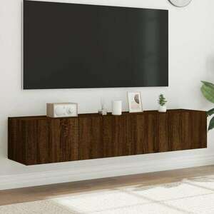 vidaXL 2 db barna tölgyszínű fali TV-szekrény LED-del 80x35x31 cm kép