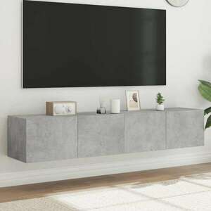 vidaXL 2 db betonszürke fali TV-szekrény LED-del 80x35x31 cm kép