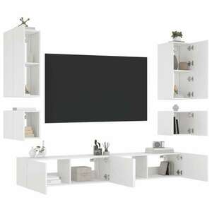 vidaXL 6 darab fehér falra szerelhető TV-szekrény LED-del kép