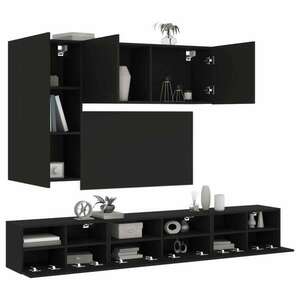 vidaXL 5 darab fekete szerelt fa fali TV-szekrény kép