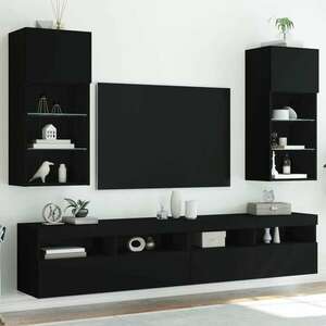 vidaXL 2 db fekete TV-szekrény LED-világítással 40, 5 x 30 x 90 cm kép