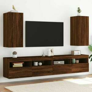 vidaXL 2 db barna tölgyszínű fali TV-szekrény LED-del 30, 5x35x70 cm kép