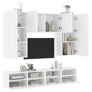 vidaXL 5 darab fehér szerelt fa falra szerelhető TV-bútor kép