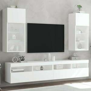vidaXL 2 db fehér TV-szekrény LED-világítással 40, 5 x 30 x 90 cm kép