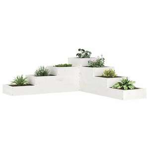 vidaXL fehér 4 szintes tömör fenyőfa kerti virágtartó 106x104, 5x36 cm kép