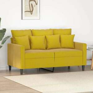 vidaXL kétszemélyes sárga bársony kanapé 120 cm kép