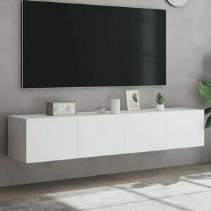vidaXL 2 db fehér falra szerelhető TV-szekrény LED-del 60x35x31 cm kép