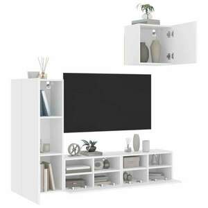 vidaXL 4 darab fehér szerelt fa fali TV-bútor kép
