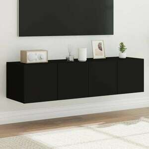 vidaXL 2 db fekete falra szerelhető TV-szekrény LED-del 60x35x31 cm kép