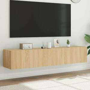 vidaXL 2 db sonoma-tölgy színű fali TV-szekrény LED-del 80x35x31 cm kép