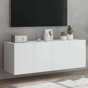 vidaXL 2 db fehér falra szerelhető TV-szekrény LED-ekkel 60x35x41 cm kép