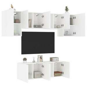 vidaXL 6 darab fehér szerelt fa falra szerelhető TV-bútor kép