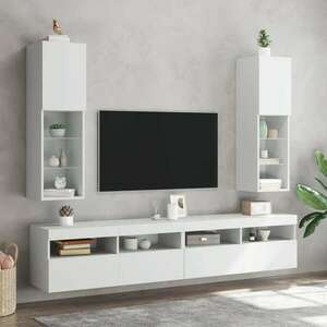 vidaXL 2 db fehér TV-szekrény LED-világítással 30, 5 x 30 x 102 cm kép