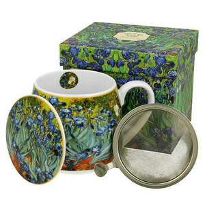 Van Gogh Íriszek porcelán öblös bögre fémszűrővel - 430 ml kép