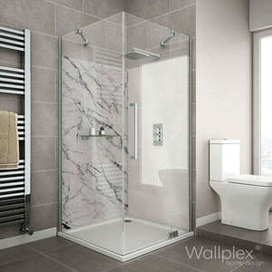 Wallplex fürdőszobai dekorpanel Fehér márvány 90 cm x 200 cm kép