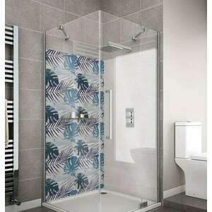 Wallplex fürdőszobai dekorpanel Kék Pálmalevelek 90 cm x 200 cm kép