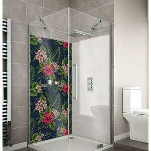 Wallplex fürdőszobai dekorpanel Fekete Hibiszkusz 120 cm x 200 cm kép