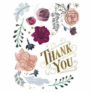 Ajándékkísérő kártya - Thank You! - virágok kép