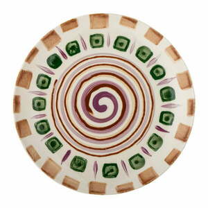 Zöld-barna desszertes agyagkerámia tányér ø 20, 5 cm Shama – Bloomingville kép