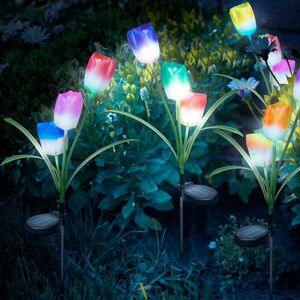 Leszúrható szolár virág - RGB LED - 70 cm - 2 db / csomag kép