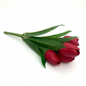 5 szálas piros tulipán csokor kép