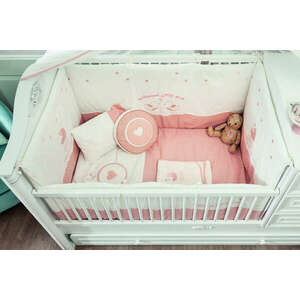 Romantic Baby (75 x 115) Baba ágyneműhuzatszett Rózsaszínű fehér kép