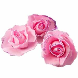 Rózsaszín habrózsa lila glitteres 5-6 cm kép