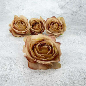 Rózsa fej - vintage barna 4db/cs kép