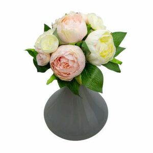 10 virágfejes vajszínű-rózsaszín peónia kép