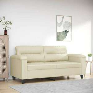 vidaXL 2 személyes krémszínű műbőr kanapé 140 cm kép